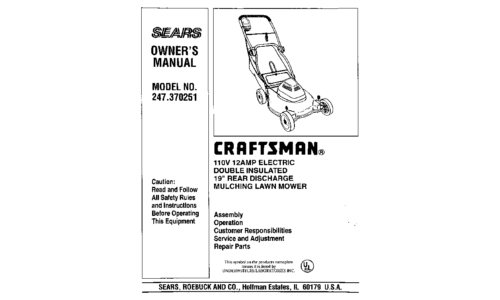 Craftsman Lawn Mower 247.370251 User Manual