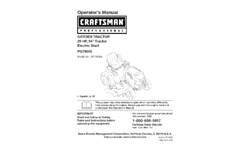 Craftsman Lawn Mower 247.28984 User Manual