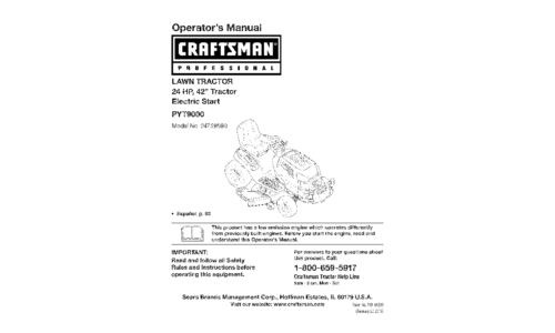 Craftsman Lawn Mower 247.28980 User Manual