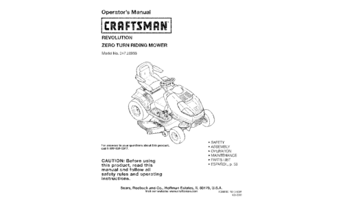 Craftsman Lawn Mower 247.28933 User Manual