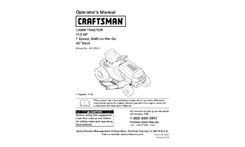 Craftsman Lawn Mower 247.28901 User Manual