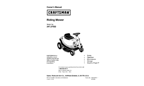 Craftsman Lawn Mower 247.27022 User Manual