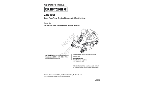 Craftsman Lawn Mower 107.28993 User Manual