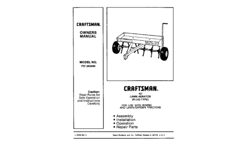 Craftsman Lawn Aerator 757.243481 User Manual