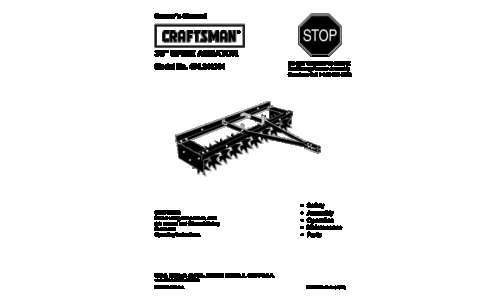 Craftsman Lawn Aerator 486.243361 User Manual