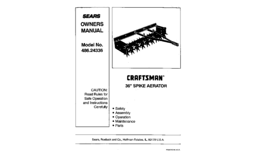 Craftsman Lawn Aerator 486.24336 User Manual