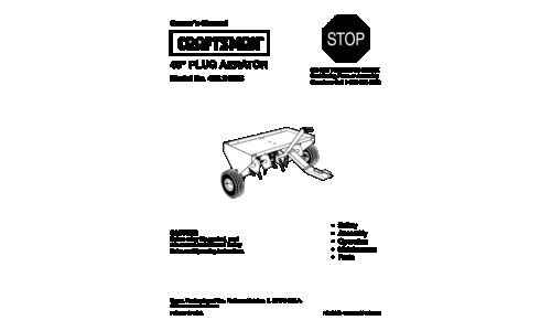 Craftsman Lawn Aerator 486.24326 User Manual