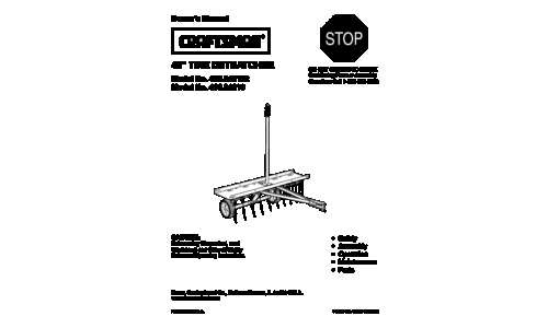 Craftsman Lawn Aerator 486.243152 User Manual