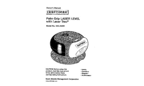 Craftsman Laser Level 320.48291 User Manual