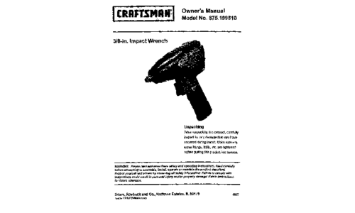 Craftsman Impact Driver 875.19981 User Manual