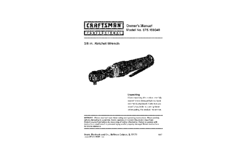 Craftsman Impact Driver 875.19934 User Manual