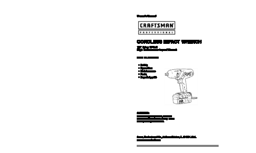 Craftsman Impact Driver 310.26825 User Manual