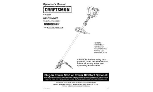 Craftsman INCREDI.PULL 316.792021 User Manual