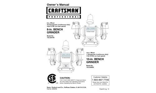 Craftsman Grinder 152.22018 User Manual