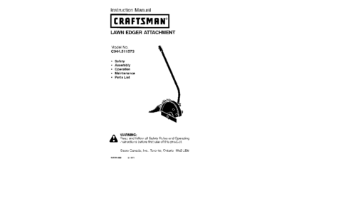 Craftsman Edger 944.511573 User Manual