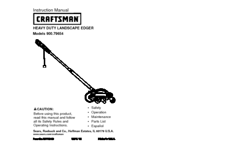 Craftsman Edger 900.79654 User Manual