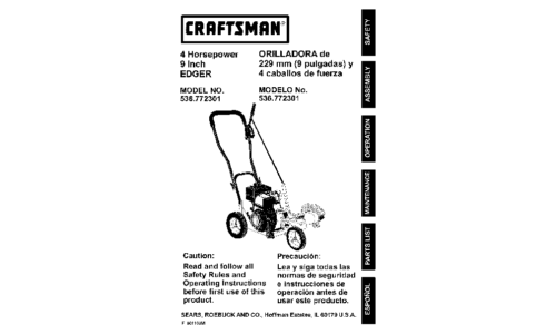 Craftsman Edger 536.772301 User Manual