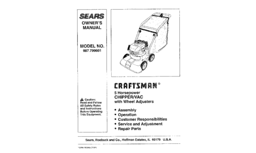 Craftsman 987.799601 User Manual