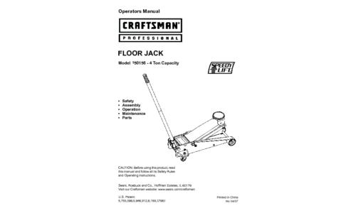 Craftsman 950156 Operators User Manual