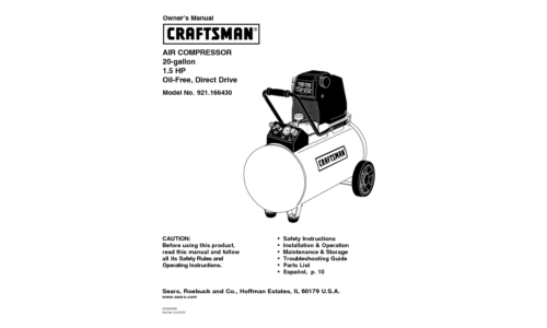 Craftsman 921.166430 User Manual