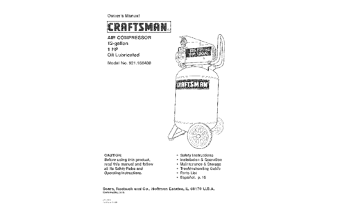 Craftsman 921.166400 User Manual