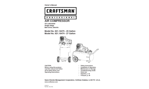 Craftsman 921.16474 User Manual