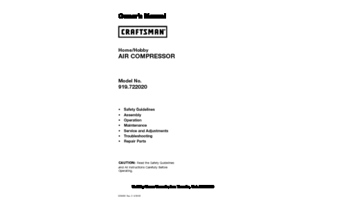 Craftsman 919.722020 User Manual