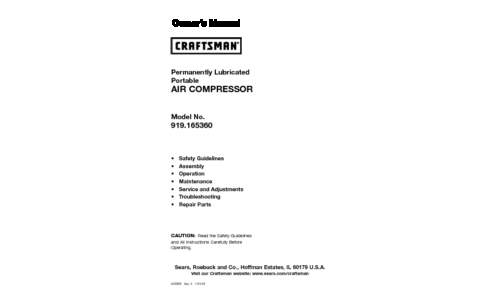 Craftsman 919.165360 User Manual