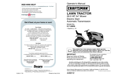 Craftsman 917.28858 User Manual