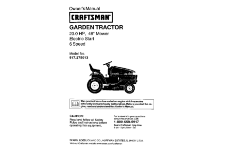 Craftsman 917.275013 User Manual