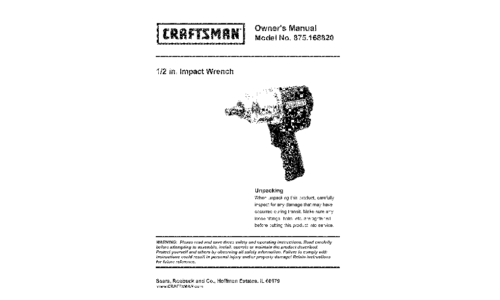 Craftsman 875.168820 User Manual