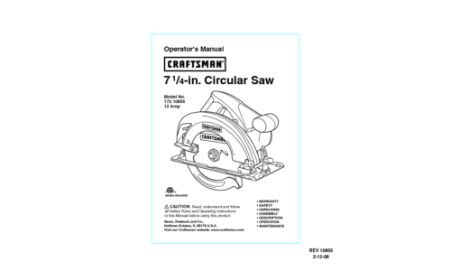 Craftsman 71 User Manual