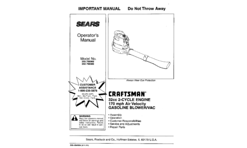 Craftsman 358.798980 User Manual