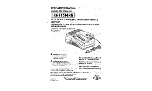 Craftsman 315.CH2010 User Manual