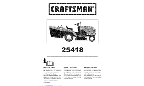 Craftsman 25418 User Manual