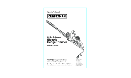 Craftsman 172.79443 User Manual