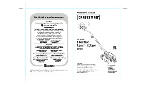 Craftsman 172.79183 User Manual