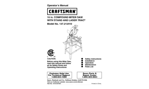 Craftsman 137.212410 User Manual