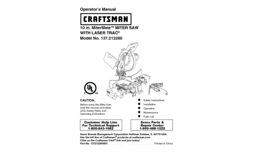 Craftsman 137.212260 User Manual