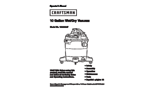 Craftsman 125.38907 User Manual