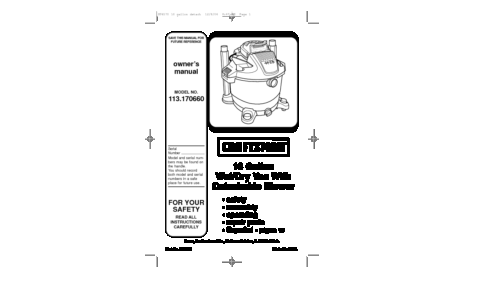 Craftsman 113.170660 User Manual