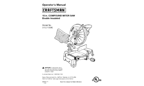 Craftsman 10 Inch Miter Saw 315.212040