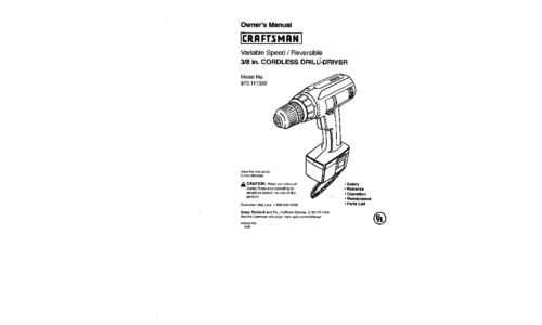 Craftsman Drill 973.111330 User Manual