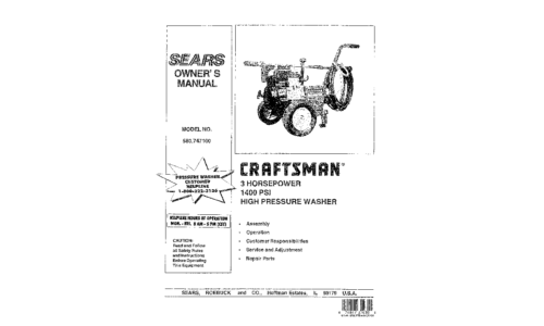 Craftsman Dishwasher 580.7471 User Manual