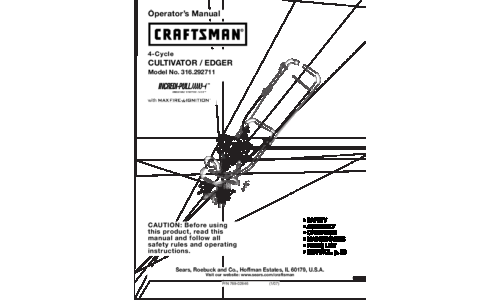 Craftsman Cultivator 316.292711 User Manual