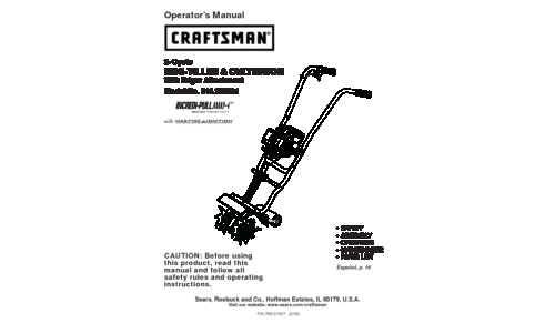 Craftsman Cultivator 316.292561 User Manual