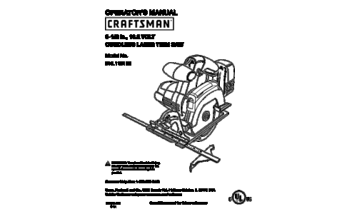 Craftsman Cordless Saw 315.11516 User Manual