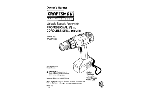 Craftsman Cordless Drill 973.271830 User Manual