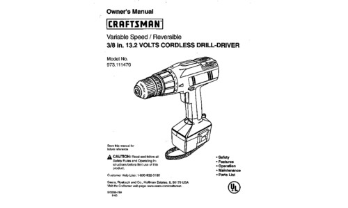 Craftsman Cordless Drill 973.11147 User Manual