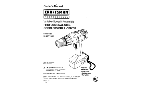 Craftsman Cordless Drill 315.27135 User Manual